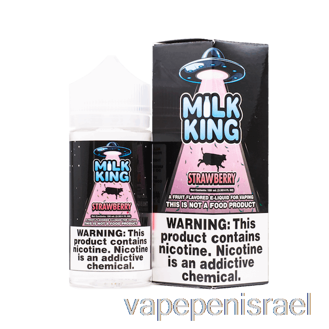 חד פעמי Vape Israel תות - חלב קינג - 100 מ"ל 3 מ"ג